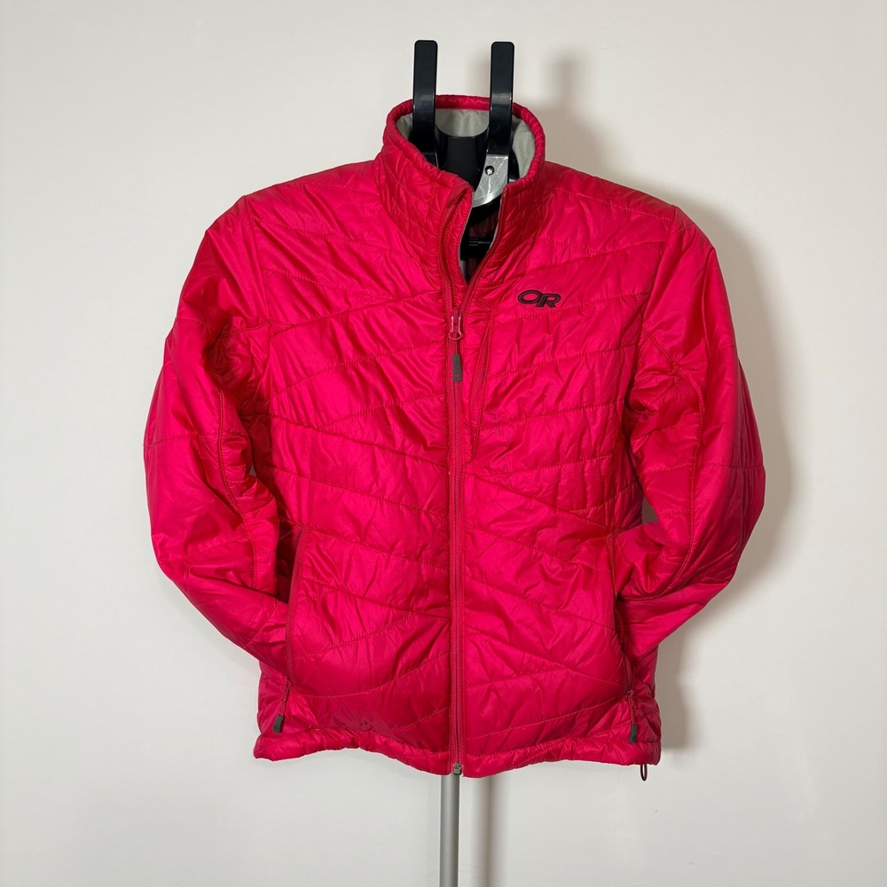 Outdoor Research Primaloft Insulated Puffer Jacket Women S Pink Full Zip Quilted